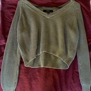 army green cropped sweater